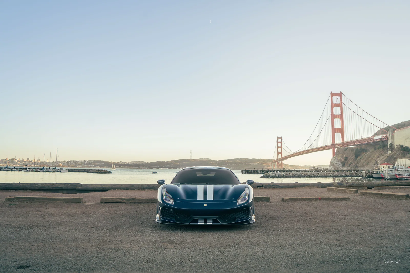 Small Before the Bridge, Ferrari 488 Pista and Mercedes-AMG