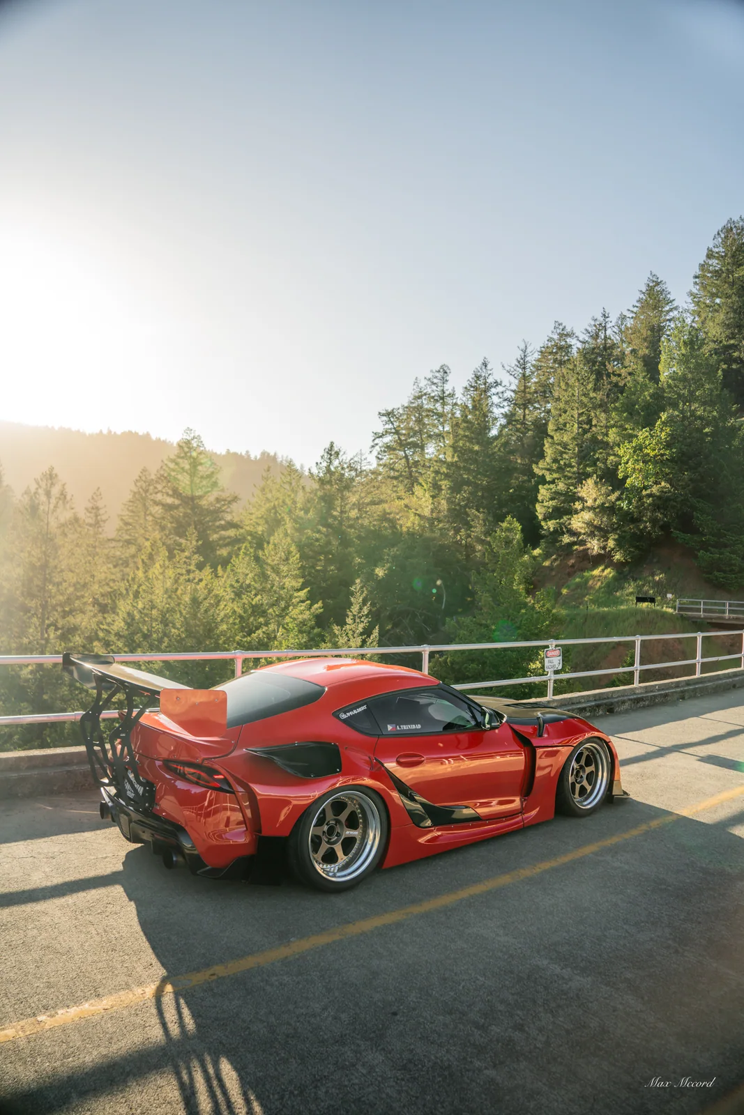 Bridge at Golden Hour, Widebody Toyota Supra